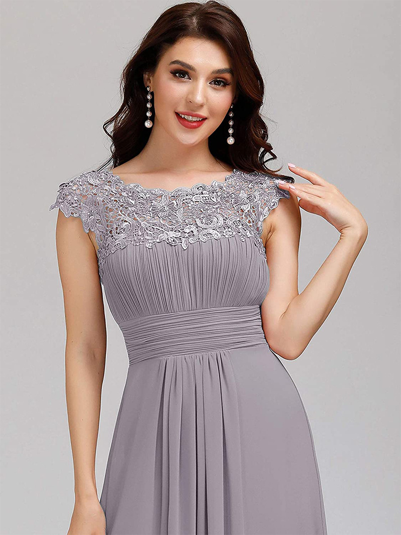 Elegant Floor Length Chiffon Empire Waist Evening Gown  Bridesmaid Long Dresses